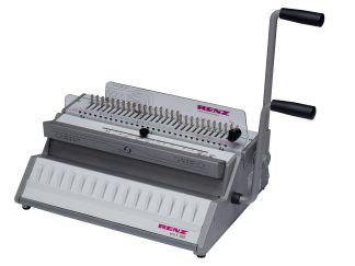 Renz – ECO S 360 // Manual 2:1 wire comb binding machine. 360 mm working width. Binds up to 340 sheets. QSA function for quick deactivation of punching pins.