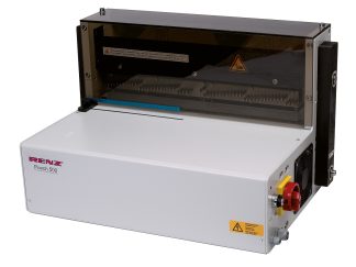 Renz – PUNCH 500 ES // Heavy-duty, professional punching machine for all types of book and calendar production. Punches up to 36,000 sheets per hour. 500 mm working width.